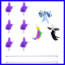 9 Pcs Soft Feathers Replacement Accessories,Interactive Cat Toys Set with Fea...