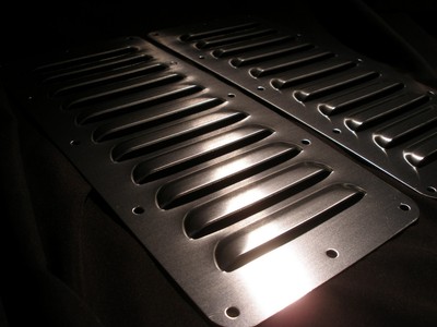 Pair 5'' Louvered Aluminum Bolt-on panel kit Hood Cooling Jeep louver Rodlouvers