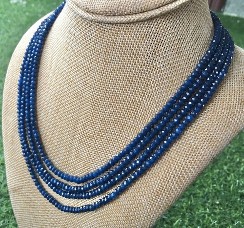 4 Rows 2x4mm Faceted Blue Kyanite Rondelle Gemstone Beads Necklace 19-21" AAA++ - 第 10/12 張圖片