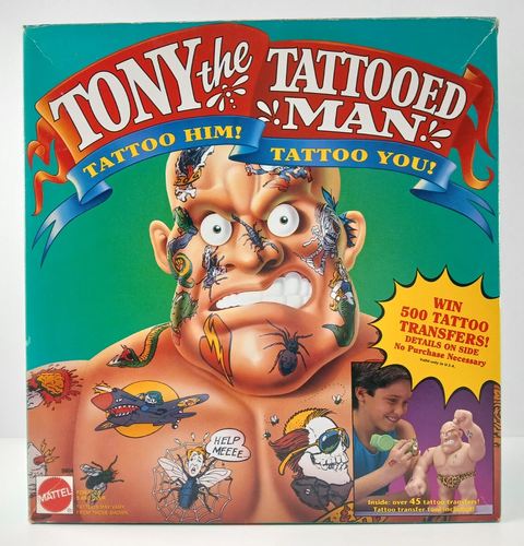 Vintage TONY THE TATTOOED MAN Action Figure Toy 1992 MATTEL Complete! New! RARE