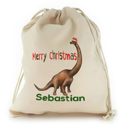 Personalisierter Weihnachts Nikolaus Sack, Dinosaurier individuell Heiligabend Sack Strumpf - Bild 11 von 12