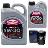 MotoröL Set SAE 5W-30 Plus Meguin 6 Liter + ÖLfilter FüR Audi A4 Seat Cordoba