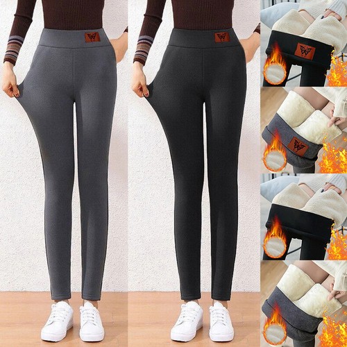 Womens Winter Warm Sherpa Fleece Lined Leggings Thick Cashmere Thermal Pants US, - Picture 4 of 26