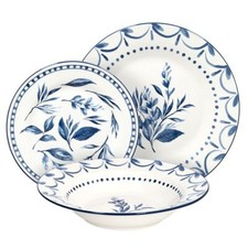 Servizio Piatti 18 Pezzi Olimpia New Blue Loira  Porcellana Tognana