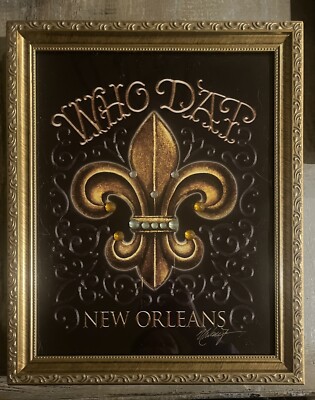 Who Dat Fleur De Lis By Michael Hunt- Framed