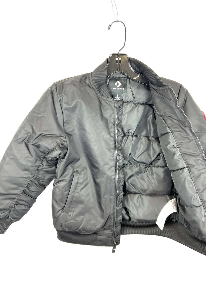 Abrigo de invierno negro Converse para niño talla pequeña Foto 2 de 4