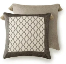 Rose Tree PORTICI New $88 Reversible EURO Sham Pillow Case Pewter Gray NIP NWT