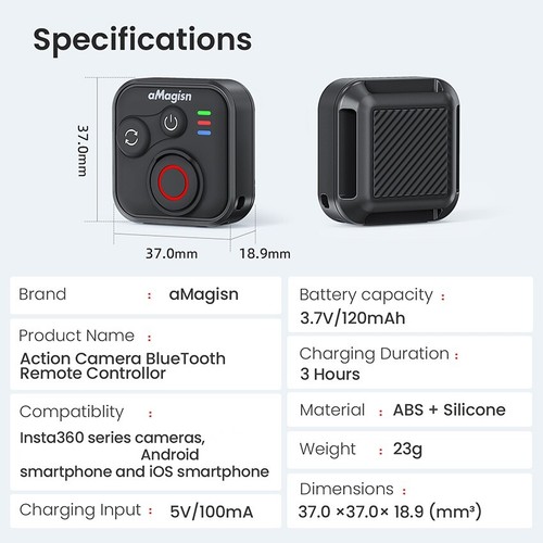 Pilot Bluetooth z paskiem na rękę do aparatu/smartfonu serii lnsta360 - Zdjęcie 13 z 13
