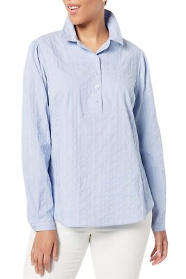 Isaac Mizrahi Live! Textured Stripe Pullover Blouse Satin Blue