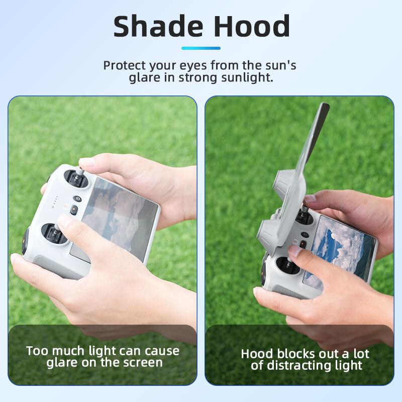 For DJI Mini 3 w/ screen remote control visor RC lanyard Light blocker sunshade