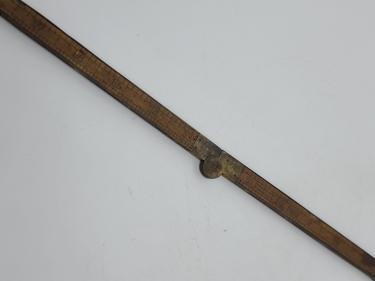 Vintage Stanley No. 62 2 Foot 4 Fold Folding Brass Bound Vintage Stanley No. 62 2 Foot 4 Fold Folding Brass Bound