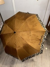 Vintage Pierre Cardin Paris folding Collapsing Umbrella Brown Snake Skin Color