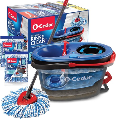 Efficient Spin Mop System with Dual-Chamber Bucket & Machine Washable Heads - Picture 3 of 21