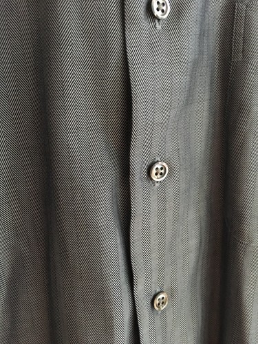 John W. Nordstrom mens dress shirt 15 1/2-34 charcoal gray herringbone l/s - Picture 12 of 12