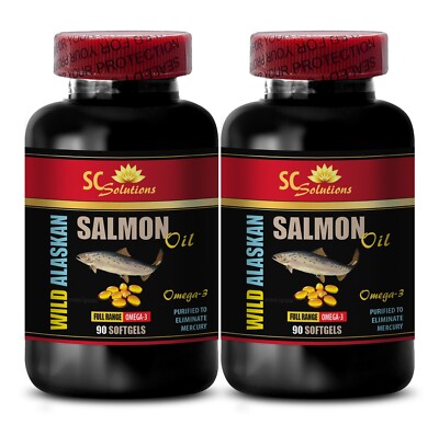 fish oil pills omega 3 - WILD ALASKAN SALMON OIL - brain support pills - 2Bot