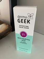 Derma Geek Detoxifying Facial Serum - 2 Beta Hydroxy Acid - 1.3 Oz NEW in Box