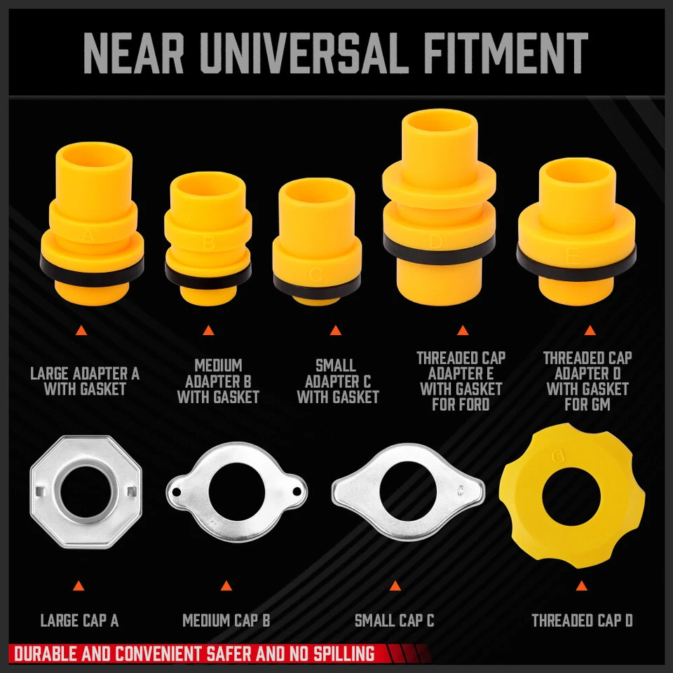 19-Piece Radiator Coolant Funnel Kit Spill Proof Car Refilling Universal Adaptor - image 3 of 4