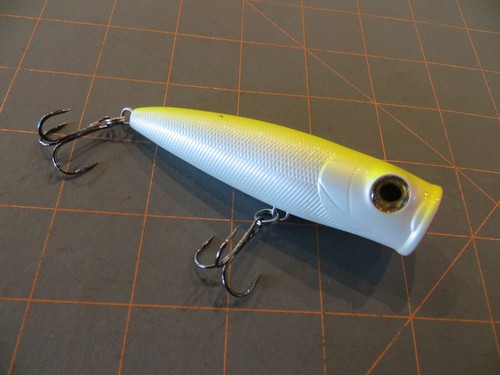Topwater Popper - Chartreuse & White - 3 1/2 inch - 第 1/4 張圖片