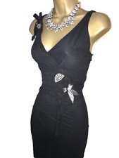 Y2k Vintage❤️Size 12 Uk US 8 Eu 40 Karen Millen Fan Embroidered Gem Party Dress