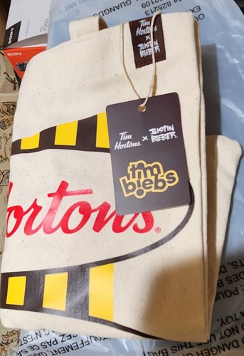 Tim Hortons X Justin Bieber Tim Biebs Merch - Tote Bag — NEW Sealed in Bag! - Picture 3 of 3