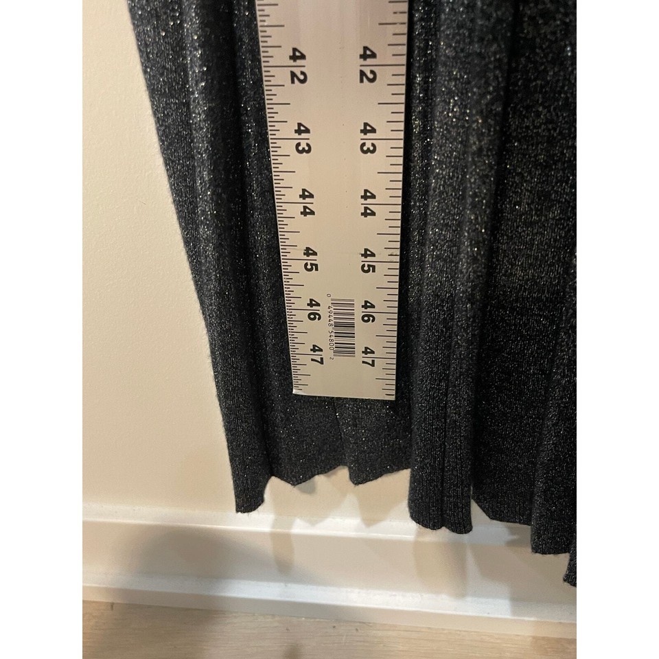 NEW Kate Spade Dress Women L Silver Metallic Pleated Sweater Holidays