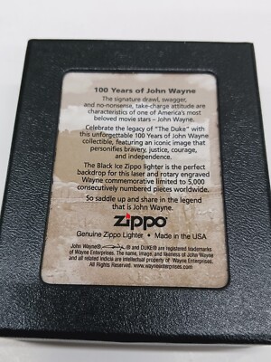 Zippo John Wayne Collection 100 Years Limited Edition 24090 4376