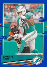 2020 DONRUSS BLUE PARALLELS VARIATIONS DEVANTE PARKER DOLPHINS PRESS PROOF B3709