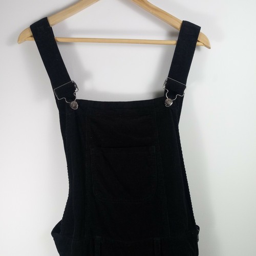 Olsenboye Corduroy Shortalls Junior 11 Black Side Zip Adjustable Straps Pockets - Picture 6 of 13