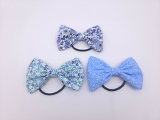 Set of 3 Handmade Fabric Bow / Ribbon Hair Tie
