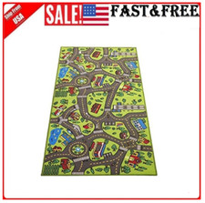 Kids Carpet Play Mat Rug City Life for Playing w/ Cars Toys X Large 6.6Ft Long