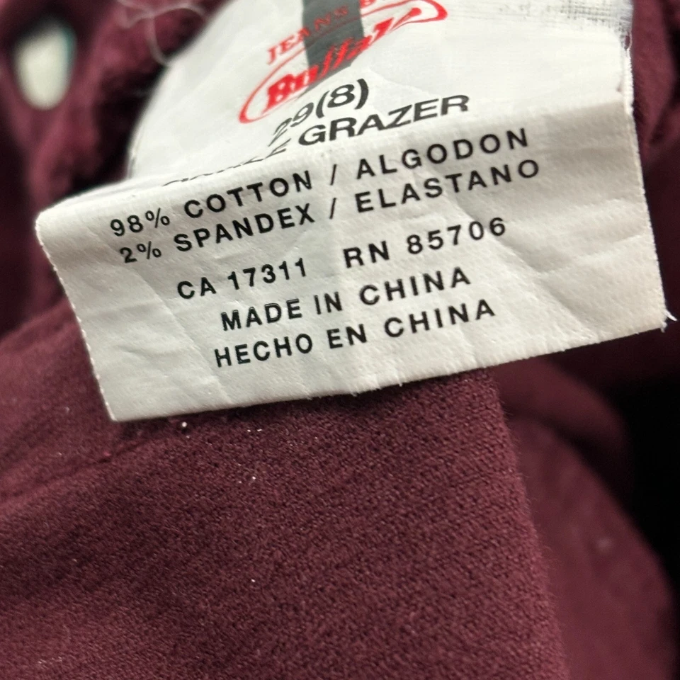 Женские красные вельветовые брюки I by Buffalo Ankle Grazer размер 8 - Изображение 3 из 4