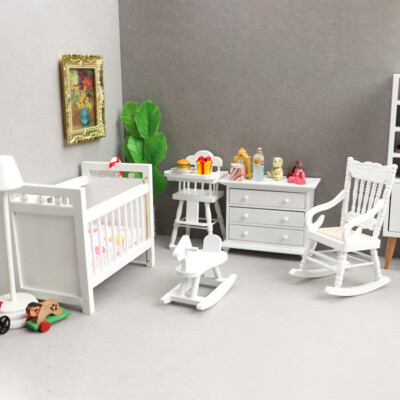 Lot 5pcs Furniture Dollhouse Miniature Children Nursery Baby