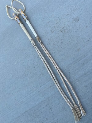 CUARTA CHARRA FINA HORSE WHIP. CHARRO SADDLE QUIRT. CHICOTE CUERO PARA CABALLO 