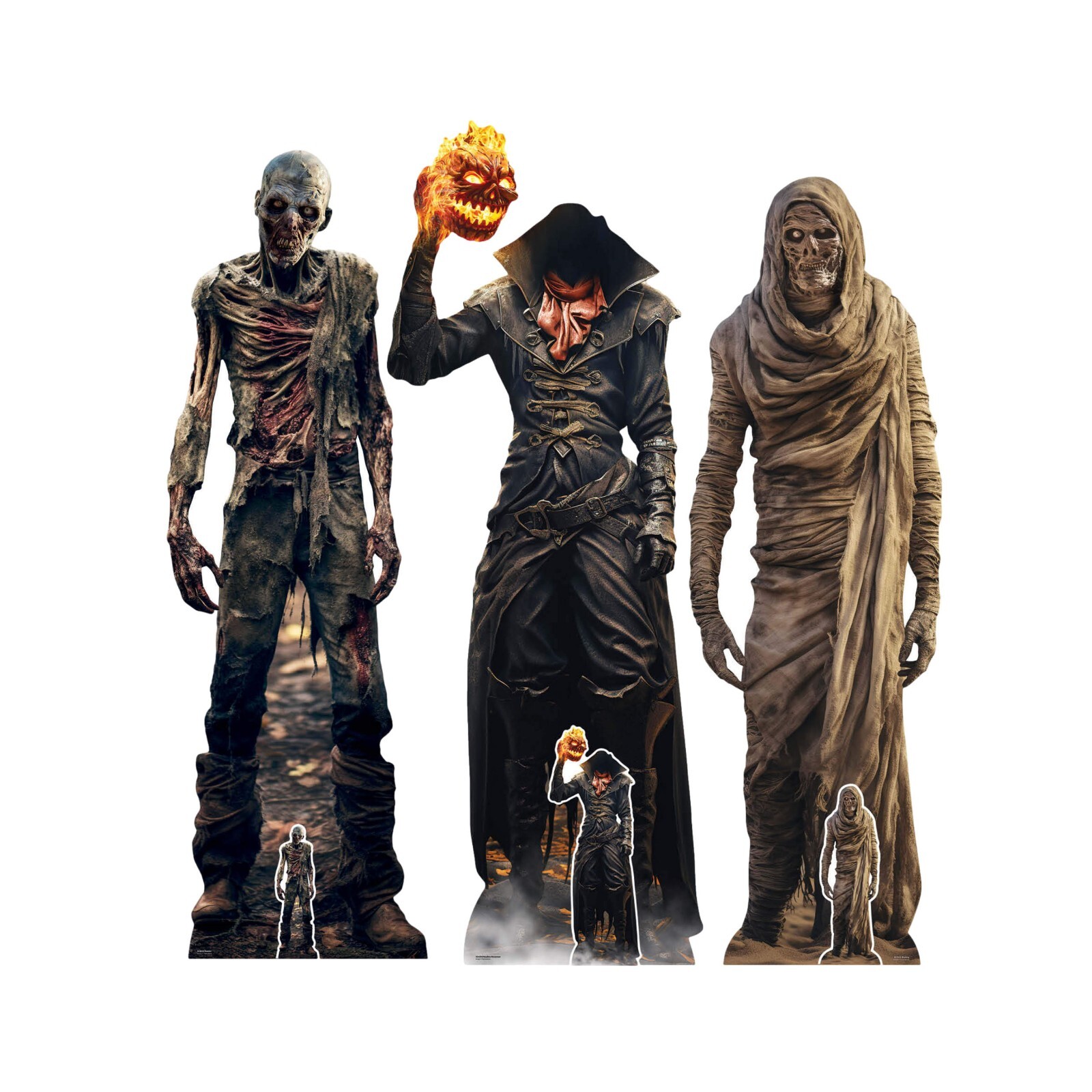 The Undead Lifesize Cardboard Cutout Halloween Collection of 3 Standees - Spooky