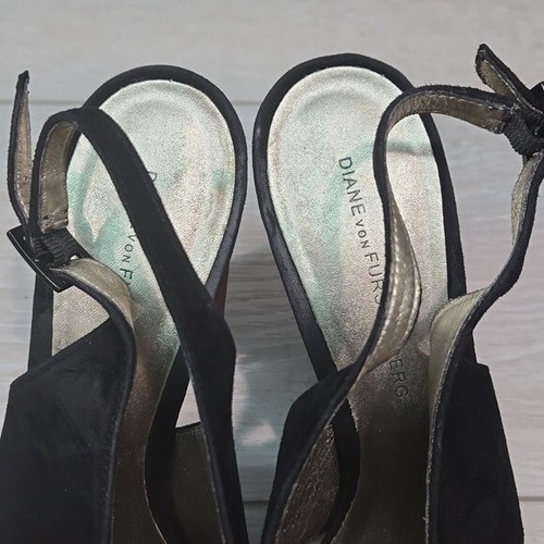 Diane Von Furstenberg Women Marlene Leather lagguer Heels Sandals shoes sz 9.5M - Picture 7 of 14