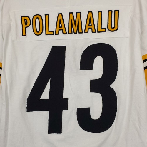 Troy Polamalu Steelers Mitchell & Ness NFL Large Thick Longsleeve White NWT - Picture 10 of 10
