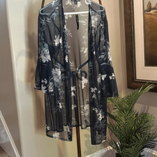 MORAL FIBERS Sheer Navy Swimsuit Coverup 2X NWT