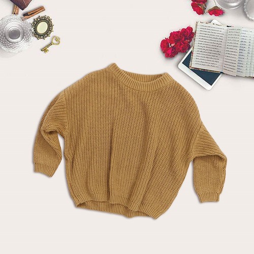 Knit Sweater Blouse Pullover Sweatshirt Warm Crewneck Long Sleeve for Girl Boy - Picture 28 of 32