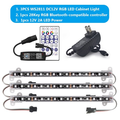 WS2811 RGB LED Aluminum Rigid Bar 28Keys Music Smart Pixels Controller kit 12V - Picture 12 of 22