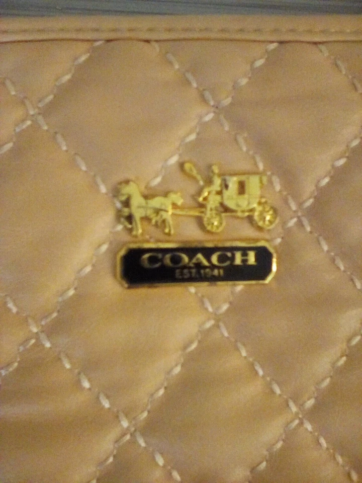 Bolso de Mano Coach 19854 Acolchado Amapola Delgado Cuero Color Camel con Correa de Cadena Foto 4 de 4