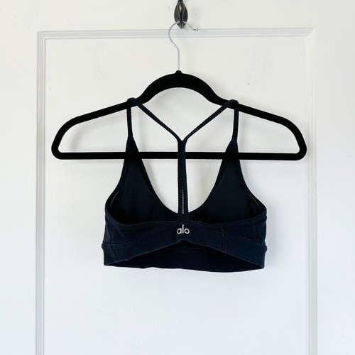 Alo Yoga | Ribbed Bissful Athletic Sports Bra in Black XSmall - 第 3/6 張圖片