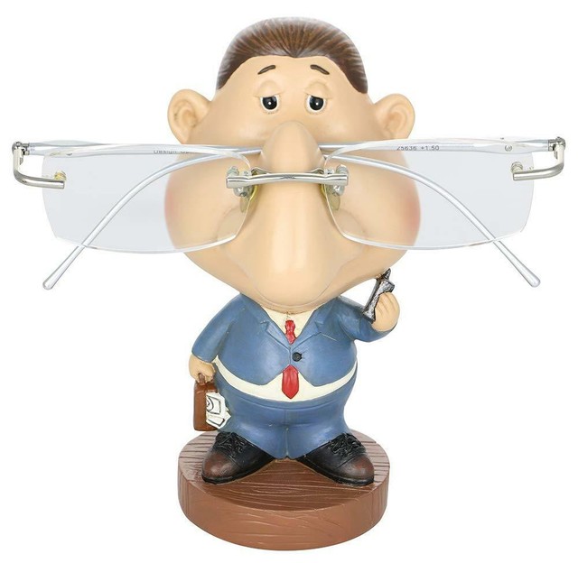 (D) Eyeglass Holder Display Stand for Men, Businessman, 5.5 Inches Gift