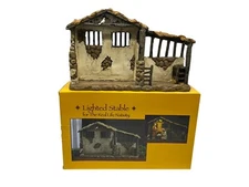 Three Kings Gifts Lighted Stable  Creche, 15 in Wide, 9.5 In Tall, 5.5 Deep