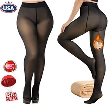 Thick Warm Winter Double Lined Stretch Womens Thermal Fleece Tights Pantyhose US