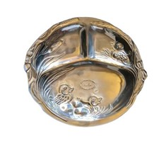 Arthur Court Duck Child Plate 3 Divided Section 1998 Polished Aluminum Metal Art