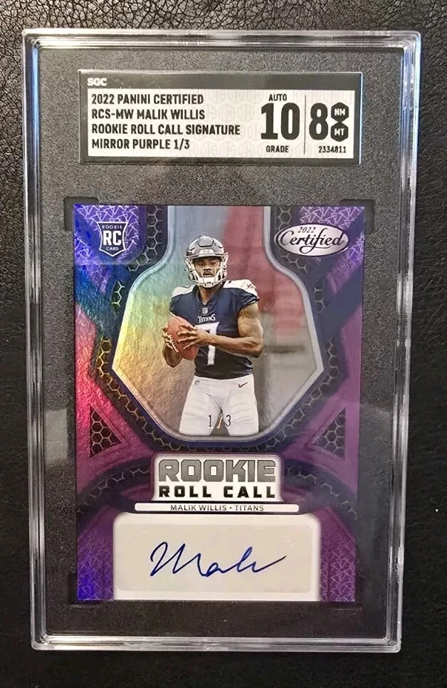 Malik Willis Panini Certified Rookie Roll Call Signatures #RCSMW Mirror Purple