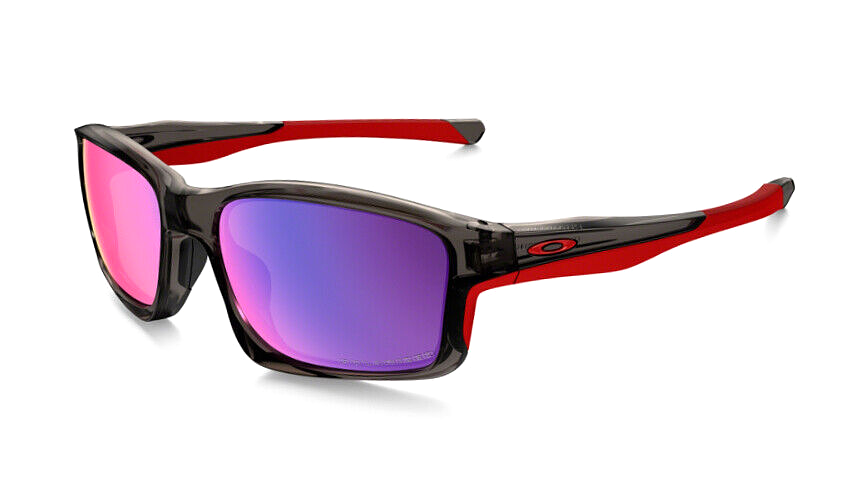 New Oakley CHAINLINK POLARIZED Sunglasses | Grey Smoke / +Red
