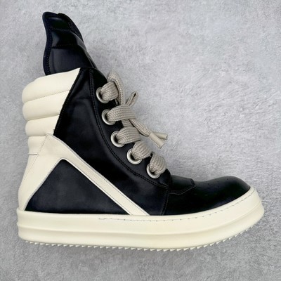 RICK OWNS/RO leather comfortable casual high top sports shoes in black and white