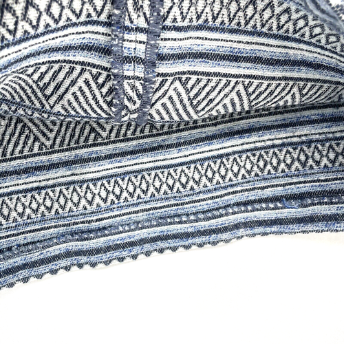 H&M LOGG Blue Geometric Striped Straight Pencil Back Zip Skirt Size 6 - Picture 7 of 7