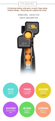 From Expert: Popular JT-A (with recycling net) Ping Pong Table Tennis Robot USA